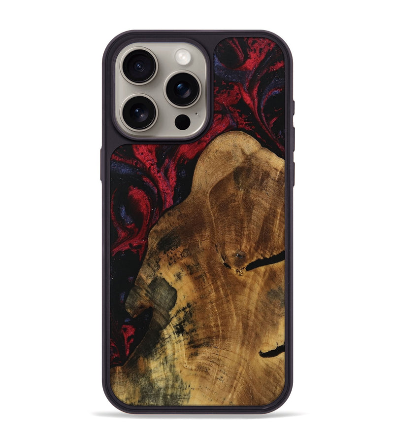 iPhone 15 Pro Max Wood Phone Case - Yawar (Red, 739906)