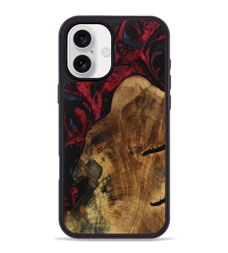 iPhone 16 Plus Wood Phone Case - Yawar (Red, 739906)