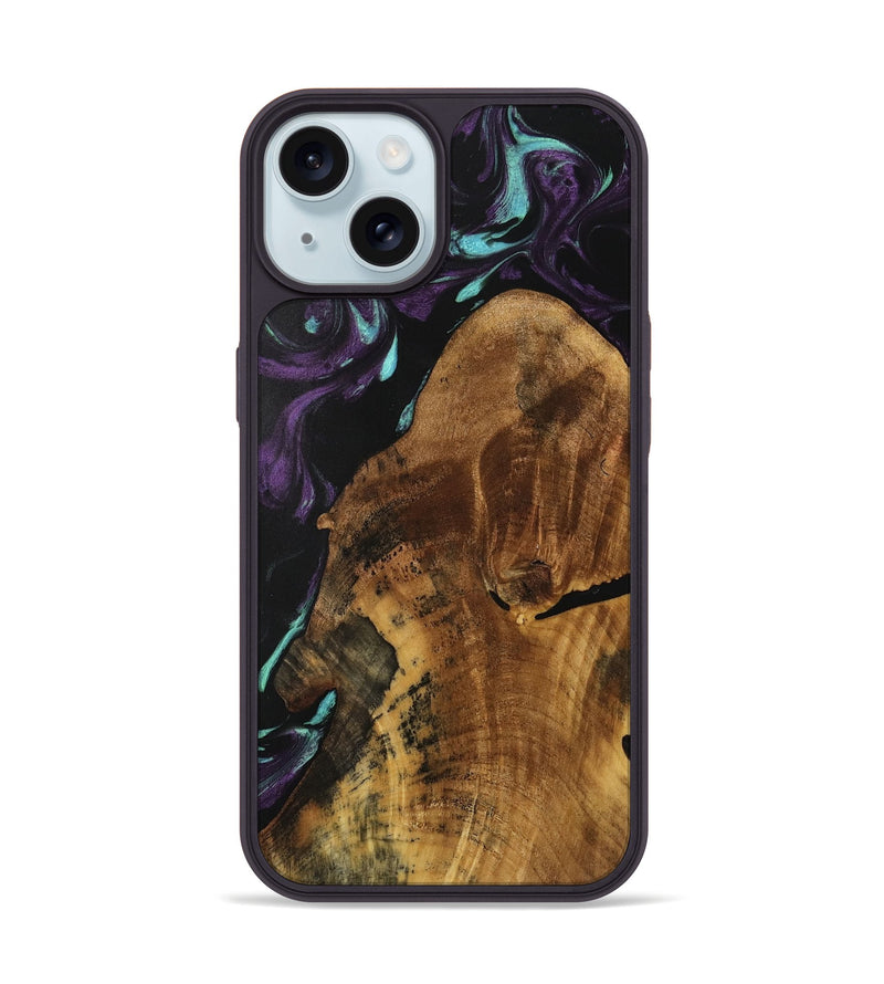 iPhone 15 Wood Phone Case - Shakira (Purple, 739917)