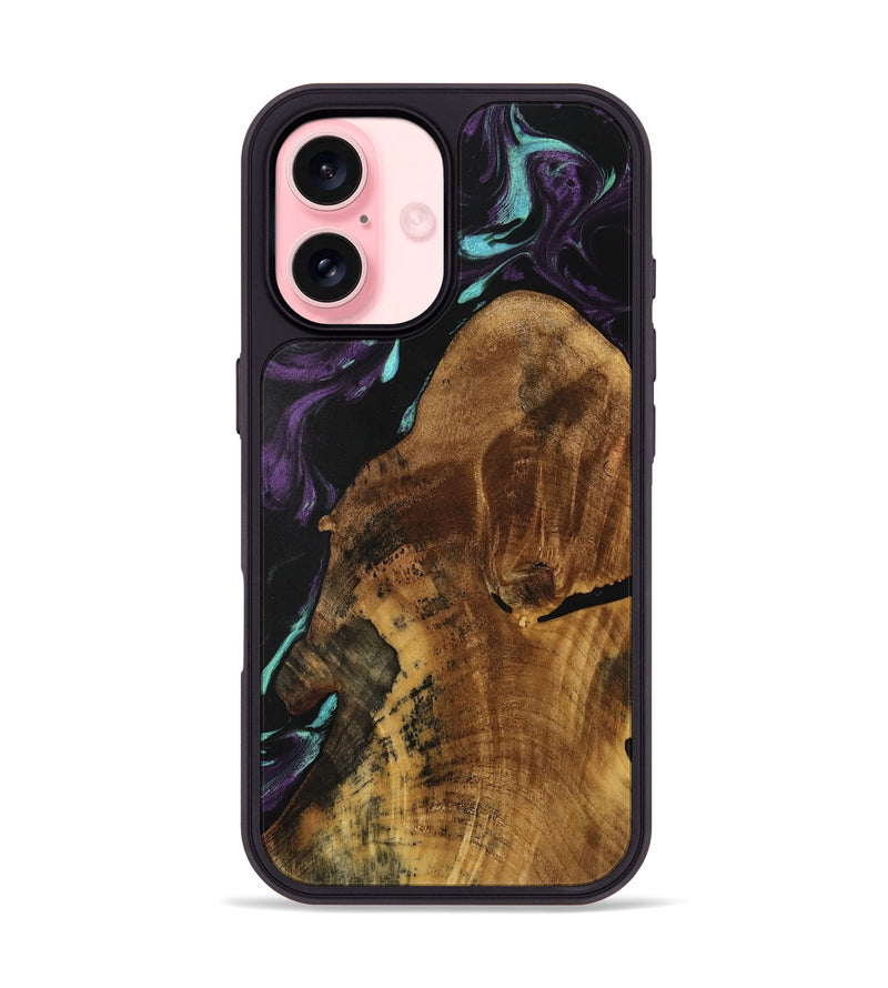 iPhone 16 Wood Phone Case - Shakira (Purple, 739917)