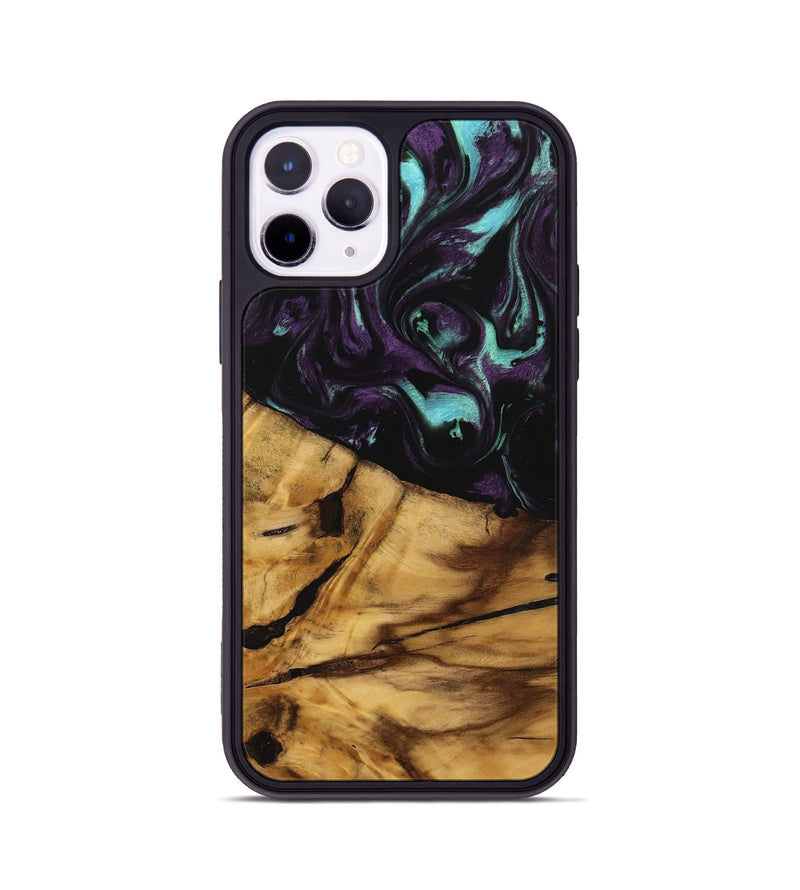 iPhone 11 Pro Wood Phone Case - Agneta (Purple, 739955)