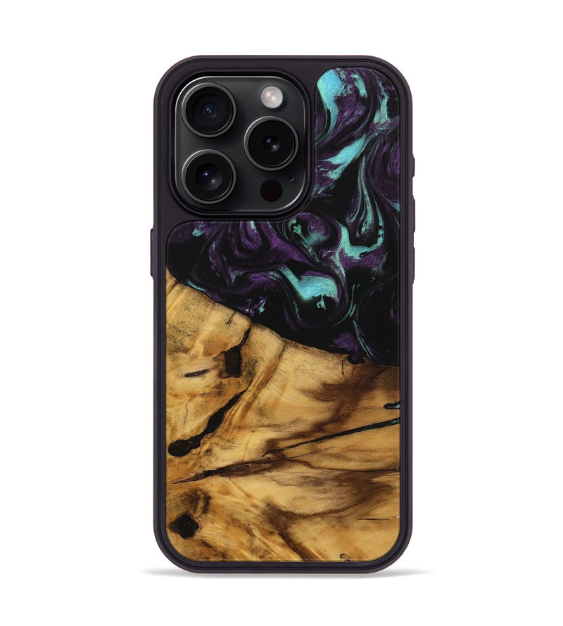 iPhone 15 Pro Wood Phone Case - Agneta (Purple, 739955)