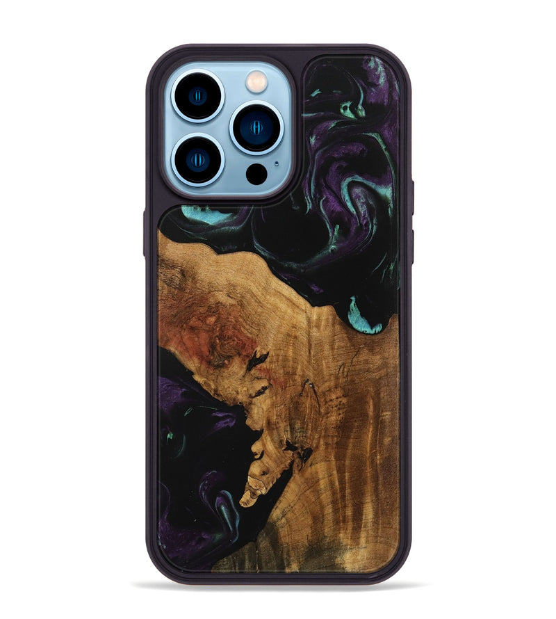 iPhone 14 Pro Max Wood Phone Case - Rubetta (Purple, 739959)