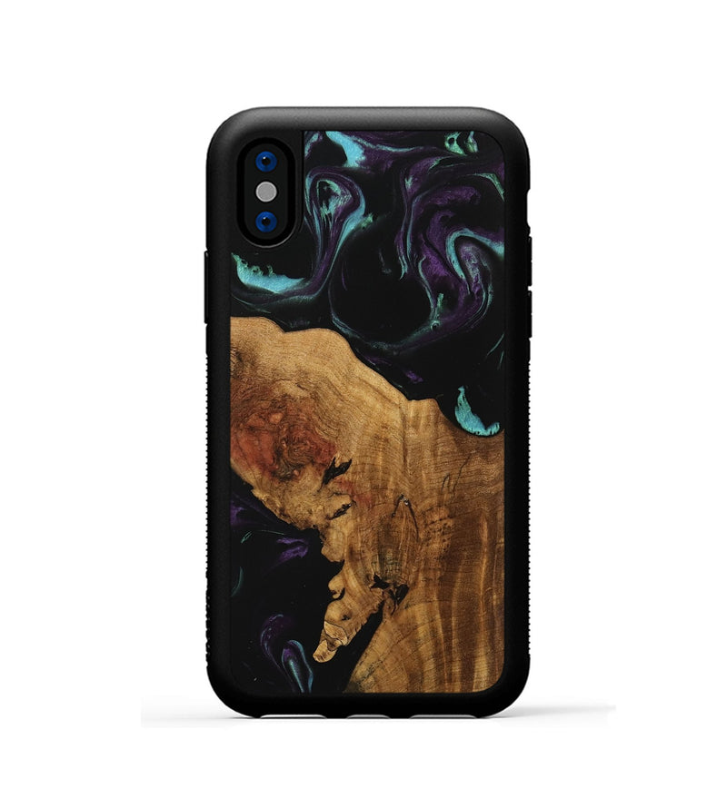 iPhone Xs Wood Phone Case - Rubetta (Purple, 739959)