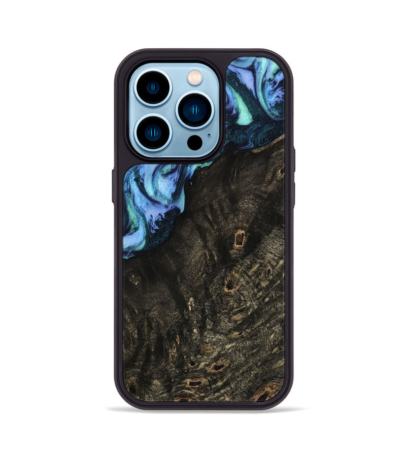 iPhone 14 Pro Wood Phone Case - Shona (Blue, 739977)