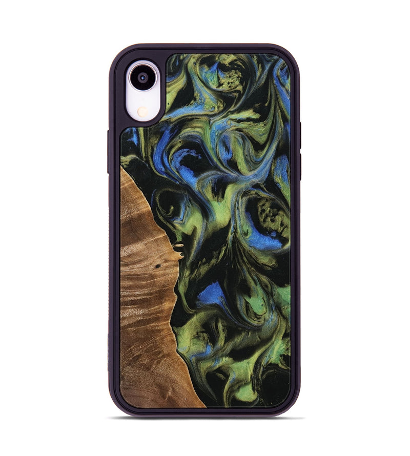 iPhone Xr Wood Phone Case - Viviene (Green, 740037)