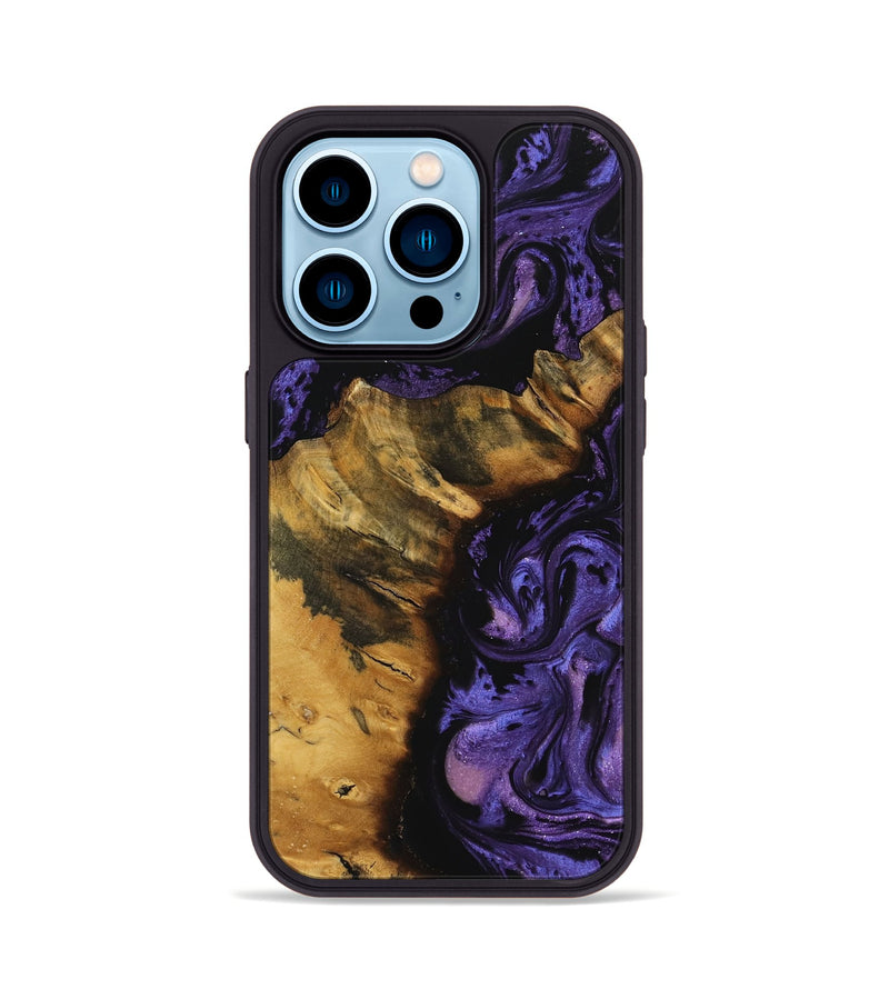 iPhone 14 Pro Wood Phone Case - Verlene (Purple, 740039)