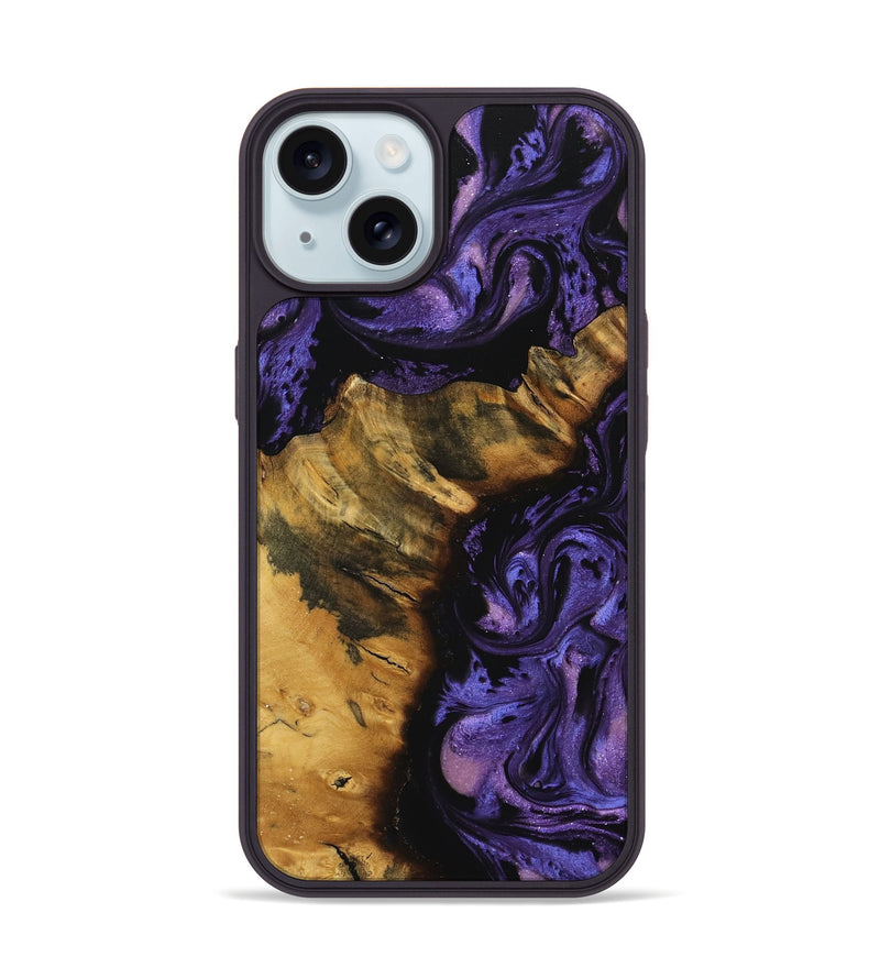 iPhone 15 Wood Phone Case - Verlene (Purple, 740039)