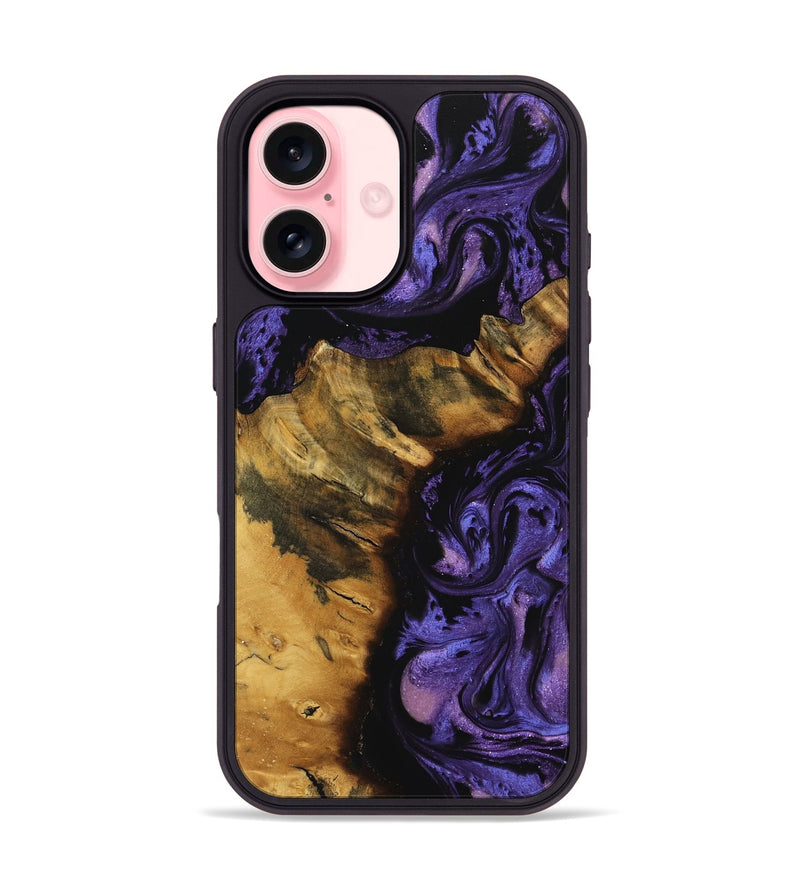 iPhone 16 Wood Phone Case - Verlene (Purple, 740039)