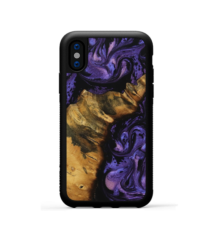 iPhone Xs Wood Phone Case - Verlene (Purple, 740039)