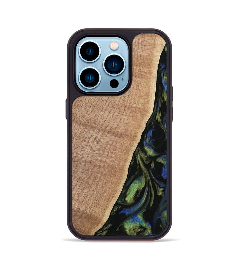 iPhone 14 Pro Wood Phone Case - Rhodie (Green, 740052)