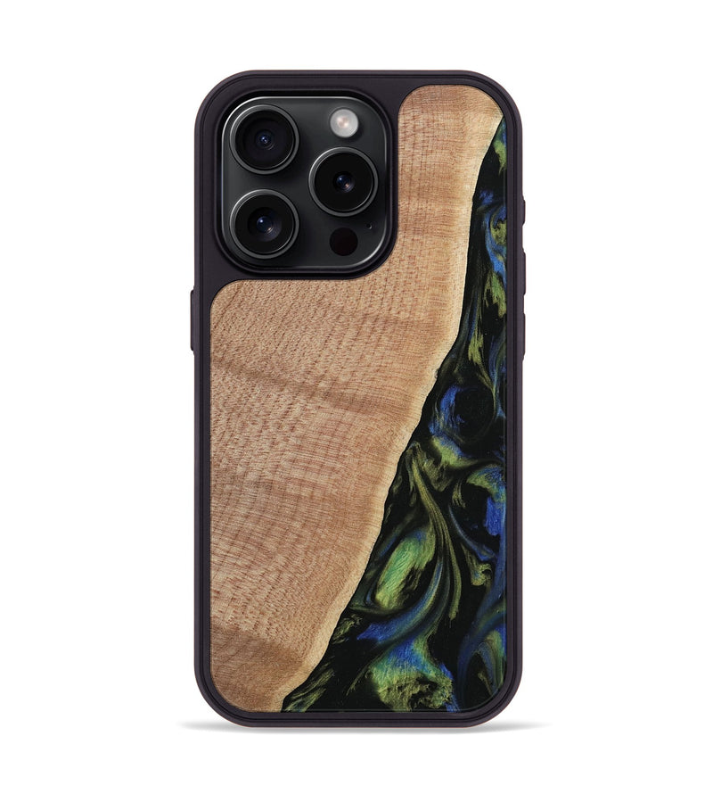 iPhone 15 Pro Wood Phone Case - Rhodie (Green, 740052)