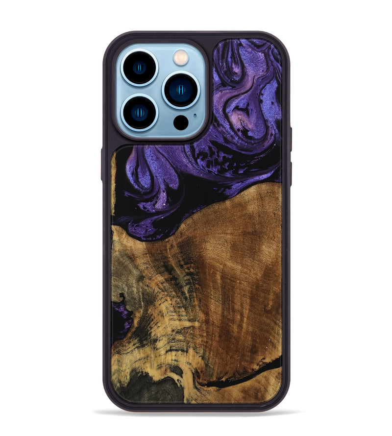 iPhone 14 Pro Max Wood Phone Case - Karim (Purple, 740054)