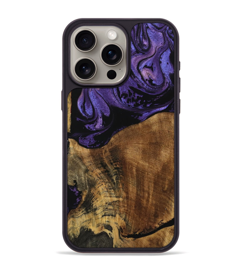 iPhone 15 Pro Max Wood Phone Case - Karim (Purple, 740054)