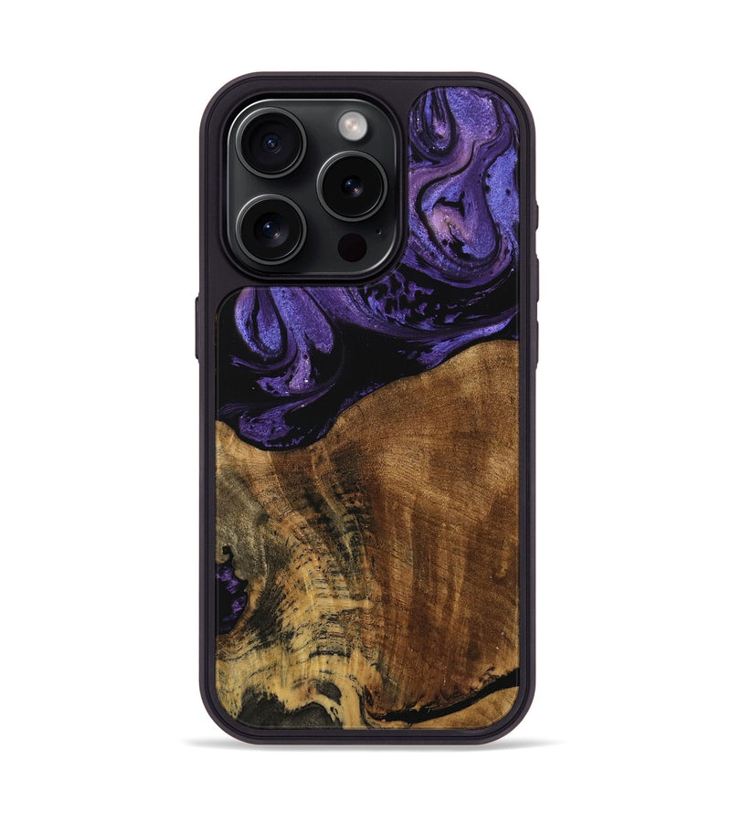 iPhone 15 Pro Wood Phone Case - Karim (Purple, 740054)