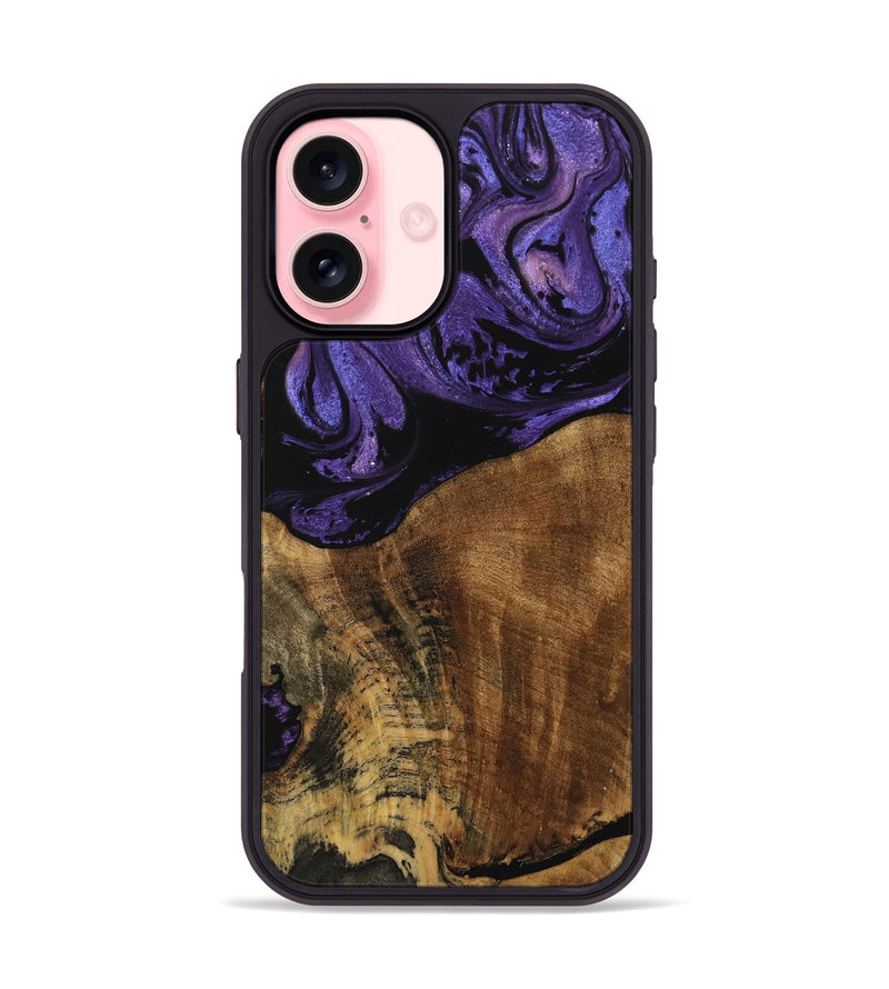 iPhone 16 Wood Phone Case - Karim (Purple, 740054)