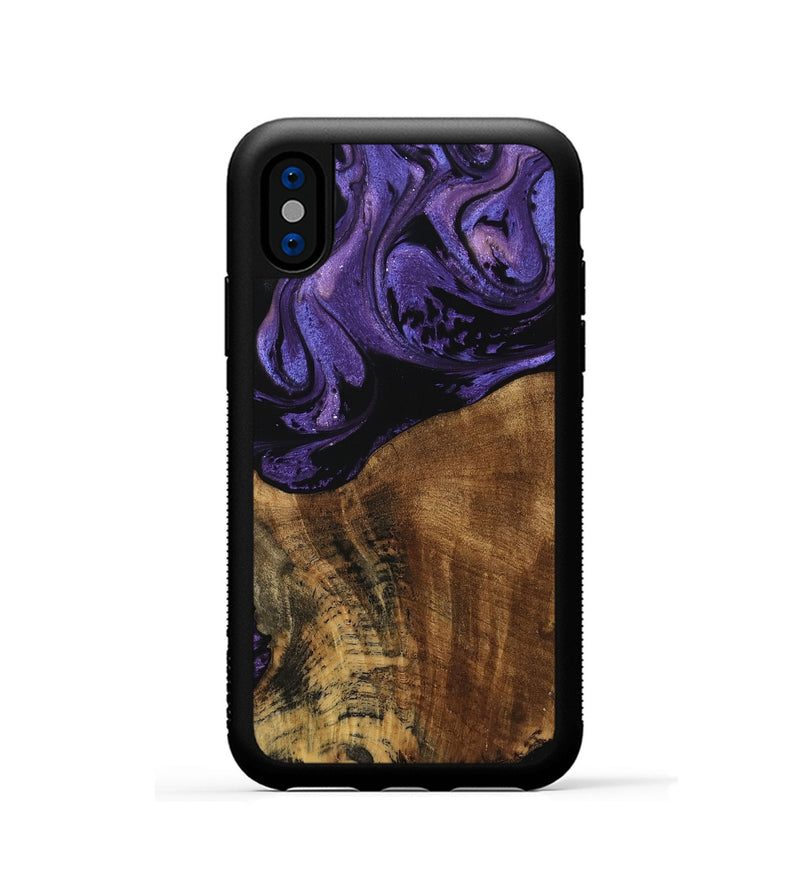 iPhone Xs Wood Phone Case - Karim (Purple, 740054)