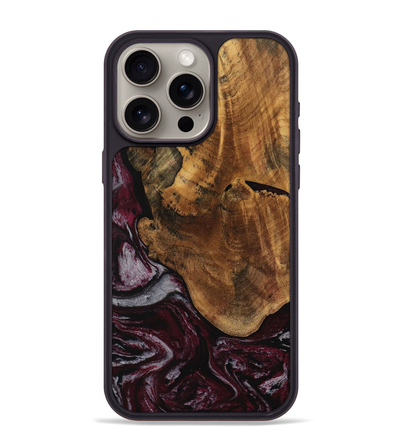 iPhone 15 Pro Max Wood Phone Case - Riya (Red, 740060)