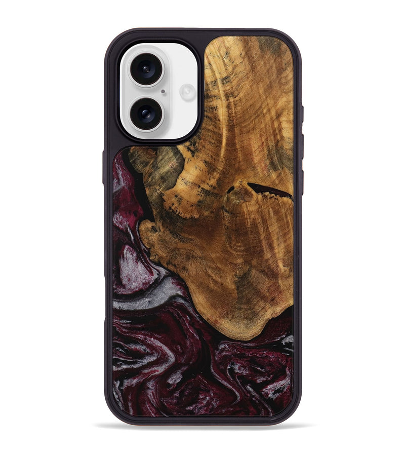 iPhone 16 Plus Wood Phone Case - Riya (Red, 740060)