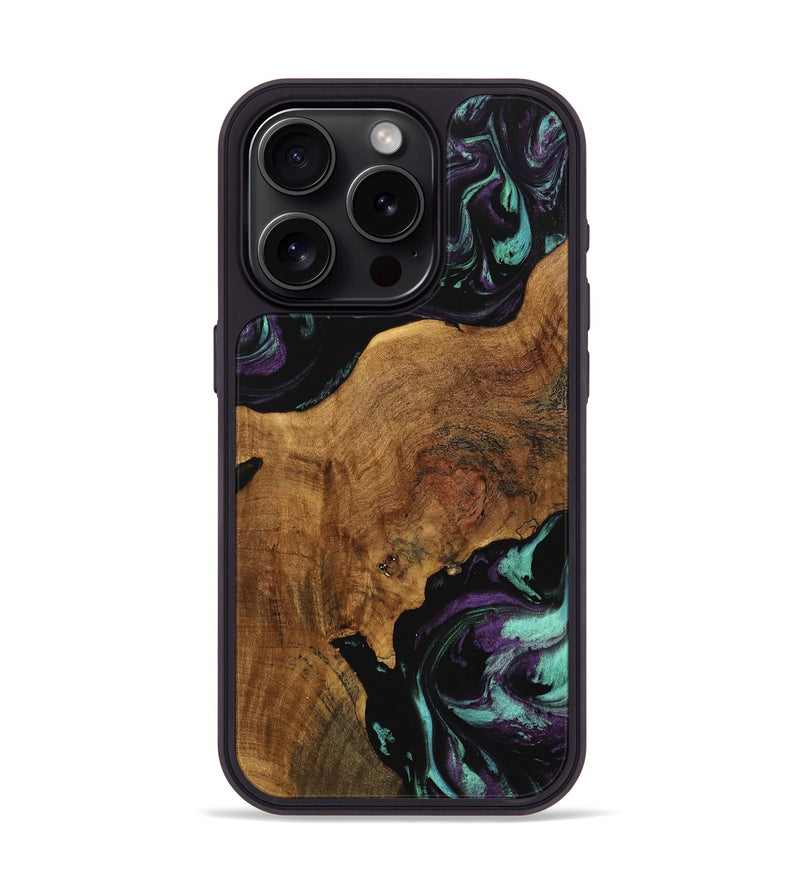 iPhone 15 Pro Wood Phone Case - Daisie (Purple, 740086)