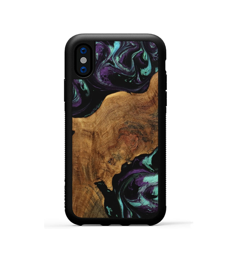 iPhone Xs Wood Phone Case - Daisie (Purple, 740086)