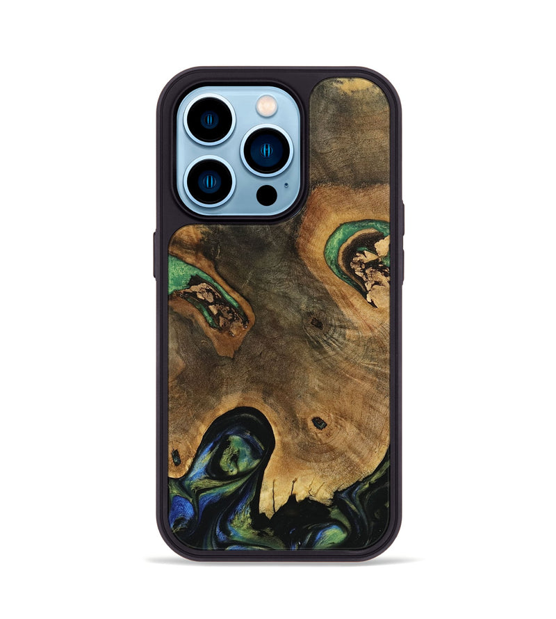 iPhone 14 Pro Wood Phone Case - Martez (Green, 740097)