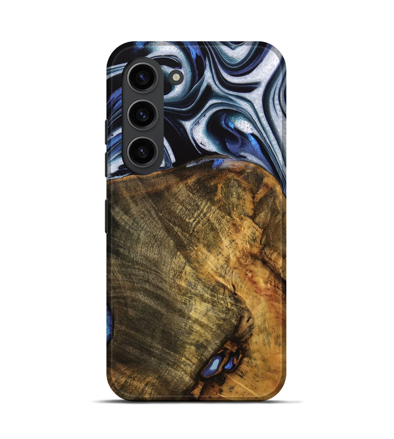 Galaxy S23 Wood Live Edge Phone Case - Ashli (Blue, 740118)