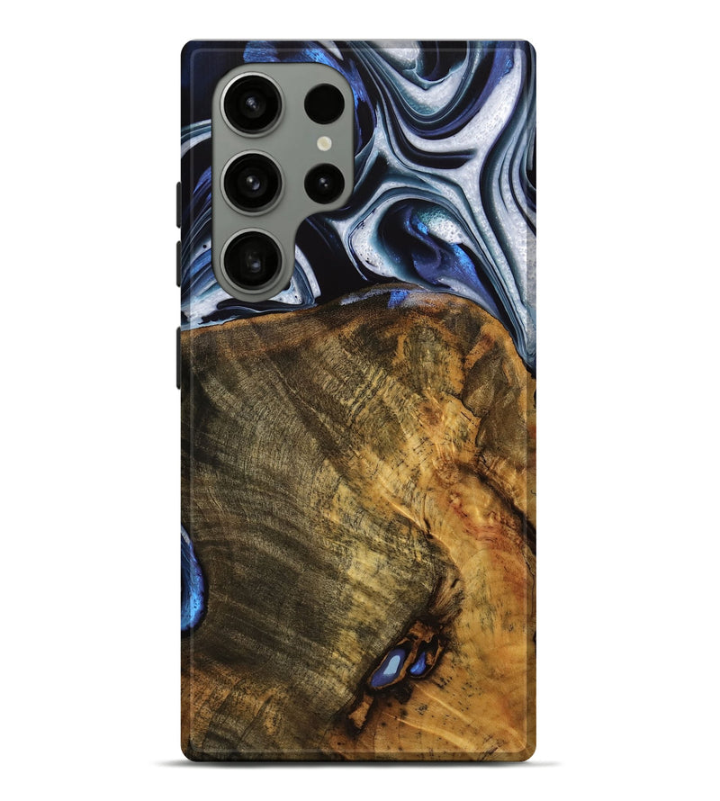 Galaxy S23 Ultra Wood Live Edge Phone Case - Ashli (Blue, 740118)