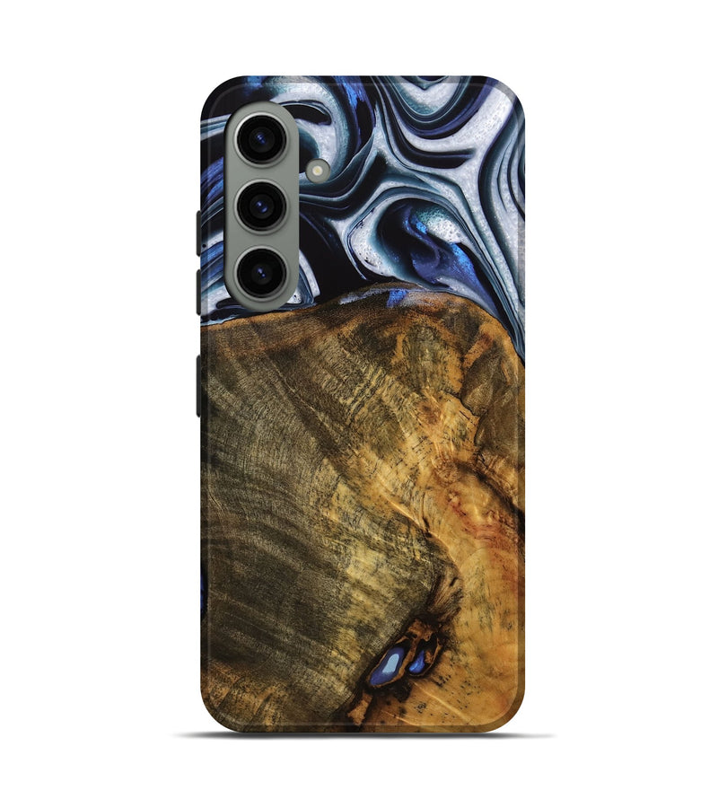 Galaxy S24 Wood Live Edge Phone Case - Ashli (Blue, 740118)