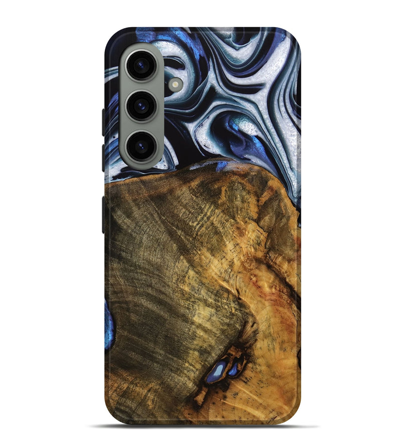 Galaxy S24 Plus Wood Live Edge Phone Case - Ashli (Blue, 740118)