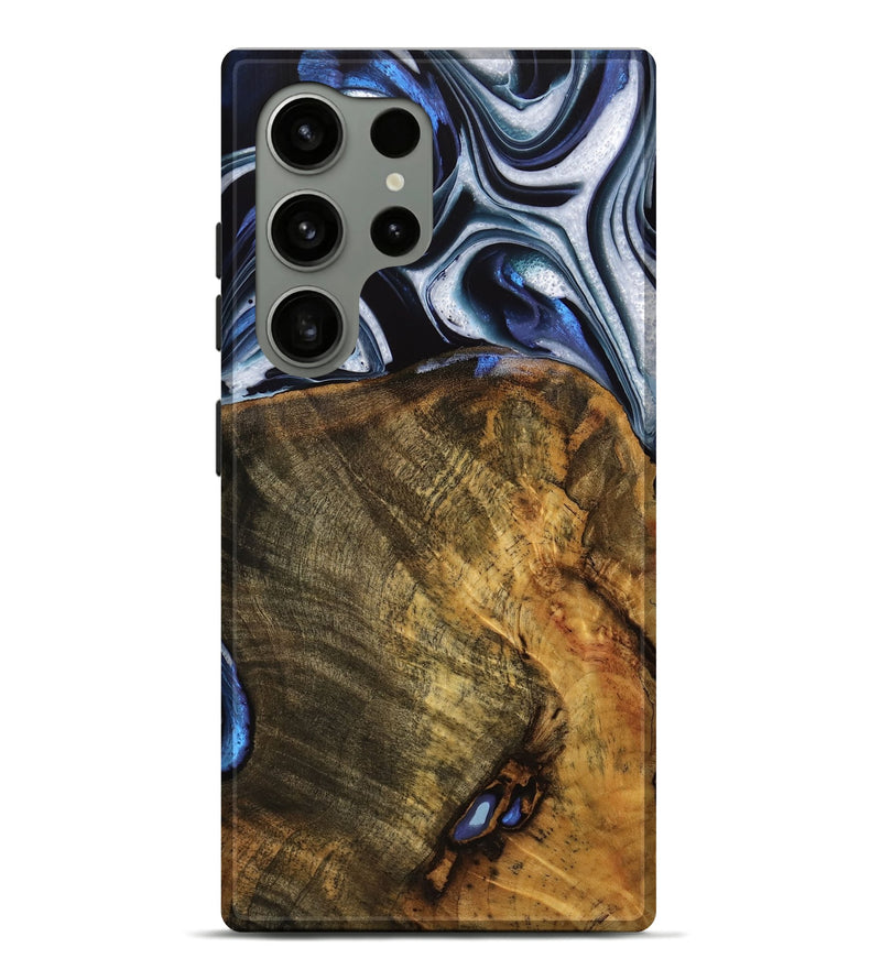 Galaxy S24 Ultra Wood Live Edge Phone Case - Ashli (Blue, 740118)