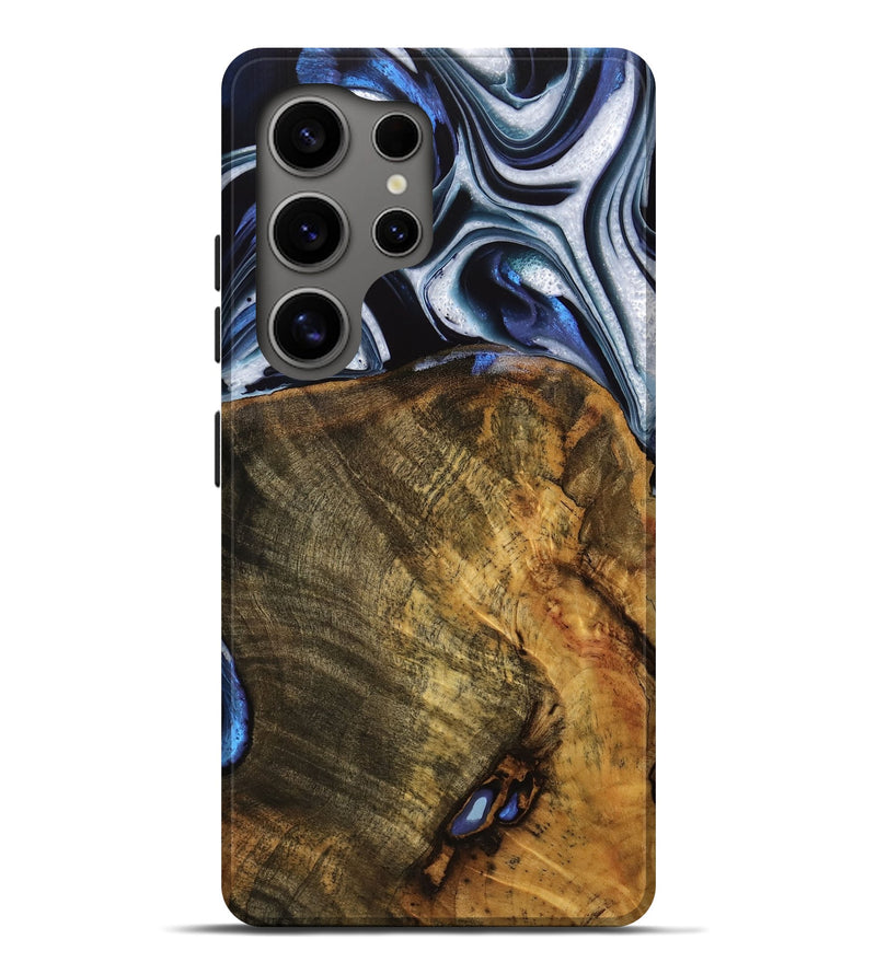 Galaxy S25 Ultra Wood Live Edge Phone Case - Ashli (Blue, 740118)