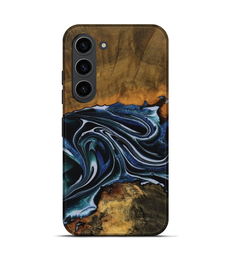 Galaxy S23 Wood Live Edge Phone Case - Tanya (Blue, 740148)