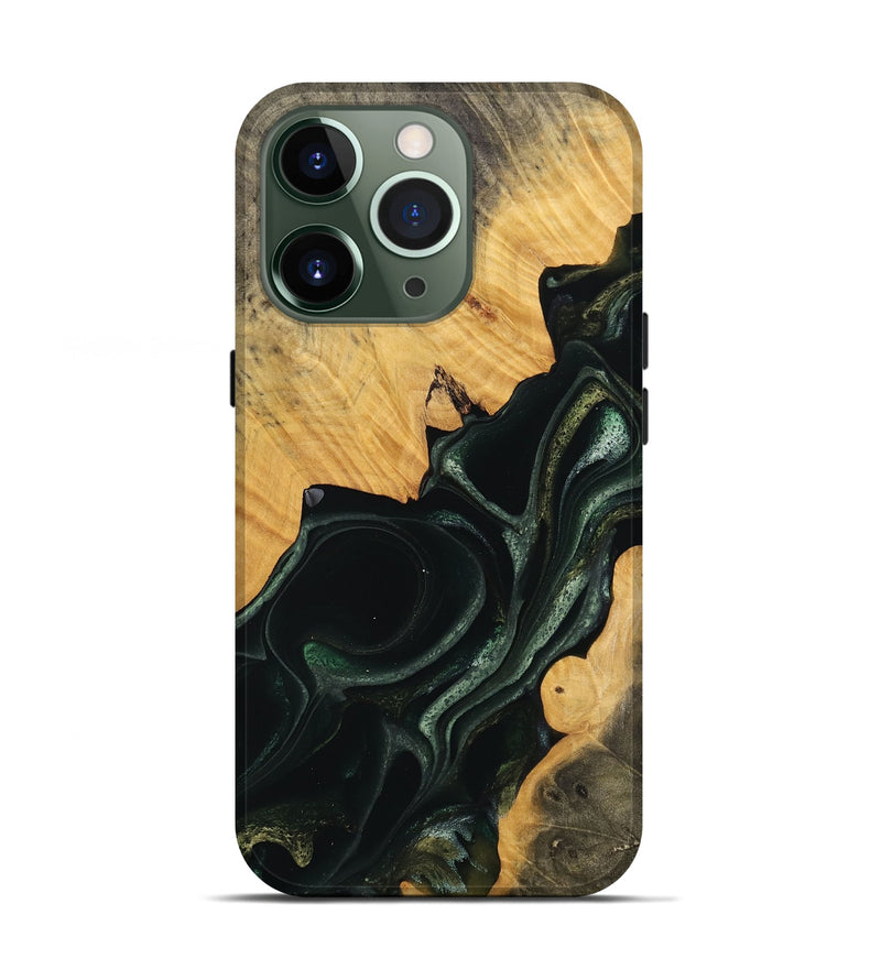 iPhone 13 Pro Wood Live Edge Phone Case - Bihari (Green, 740150)