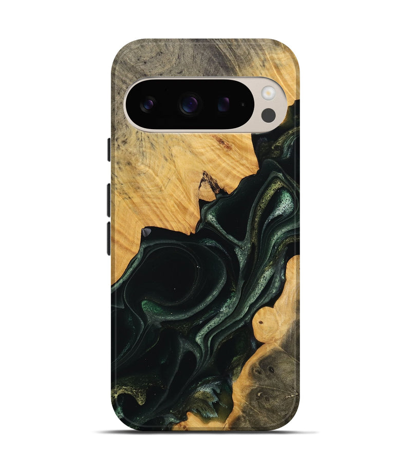 Pixel 9 Pro Wood Live Edge Phone Case - Bihari (Green, 740150)