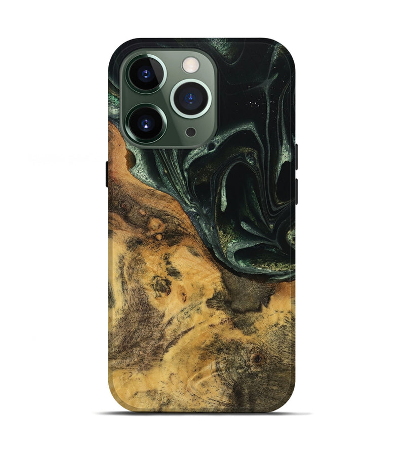 iPhone 13 Pro Wood Live Edge Phone Case - Nawa (Green, 740151)