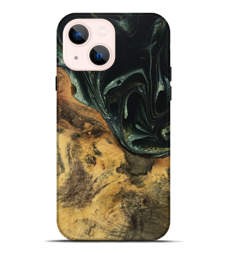 iPhone 14 Plus Wood Live Edge Phone Case - Nawa (Green, 740151)