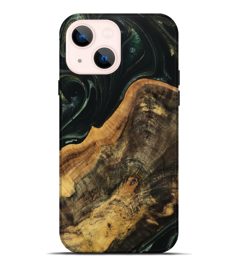 iPhone 14 Plus Wood Live Edge Phone Case - Verile (Green, 740152)