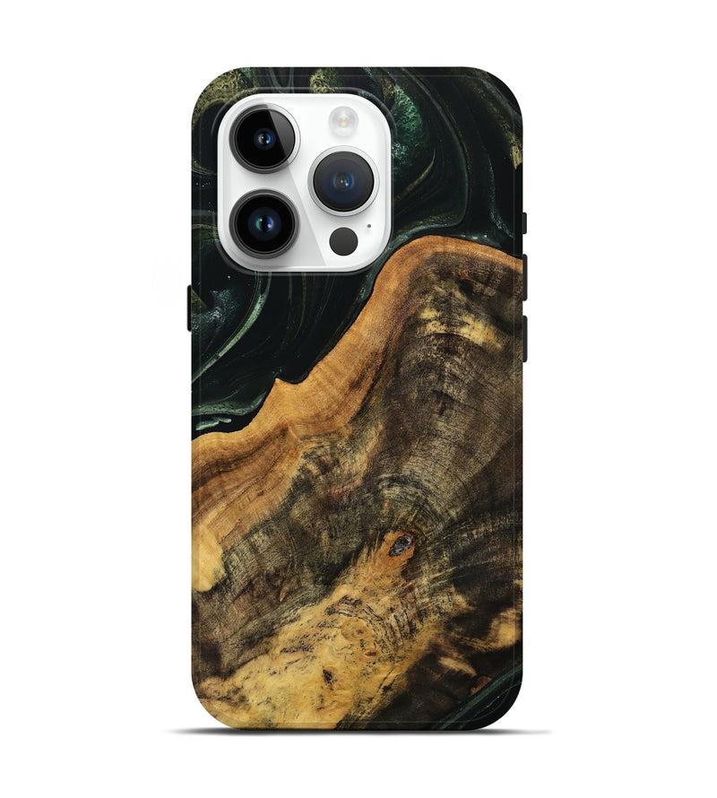 iPhone 15 Pro Wood Live Edge Phone Case - Verile (Green, 740152)