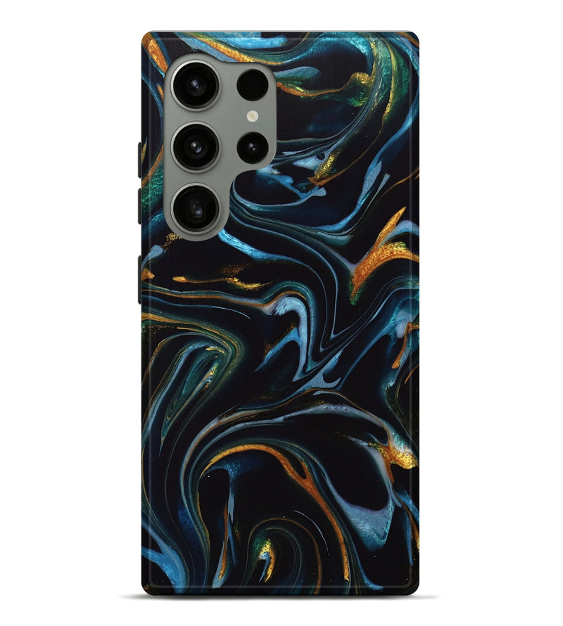 Galaxy S24 Ultra ResinArt Live Edge Phone Case - Deonta (Teal & Gold, 740157)