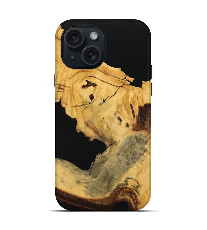 iPhone 15 Wood Live Edge Phone Case - Joelly (Wood Burl, 740160)