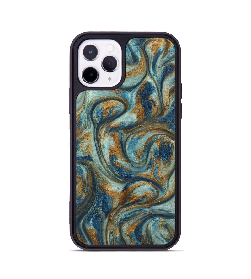 iPhone 11 Pro ResinArt Phone Case - Anni (Teal & Gold, 740172)