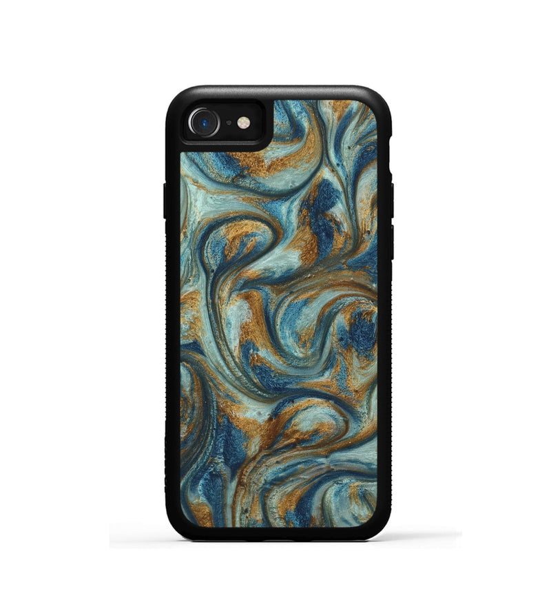 iPhone SE ResinArt Phone Case - Anni (Teal & Gold, 740172)