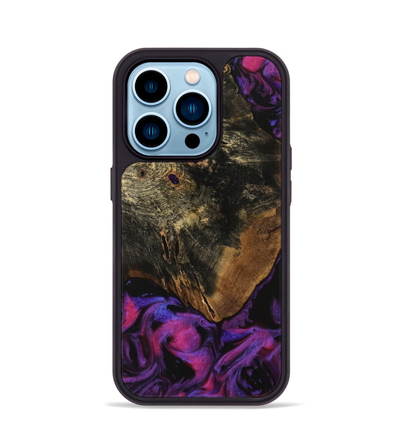 iPhone 14 Pro Wood Phone Case - Dorotea (Purple, 740173)