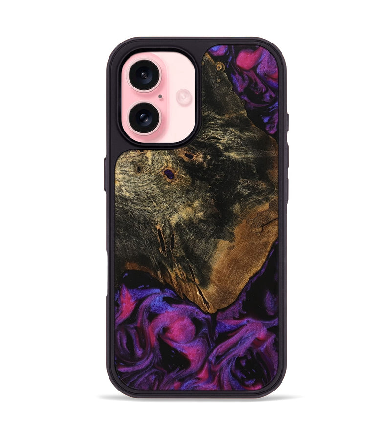 iPhone 16 Wood Phone Case - Dorotea (Purple, 740173)