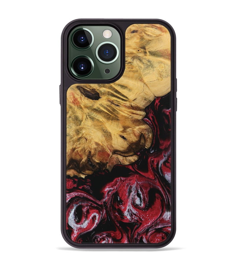 iPhone 13 Pro Max Wood Phone Case - Naresh (Red, 740189)