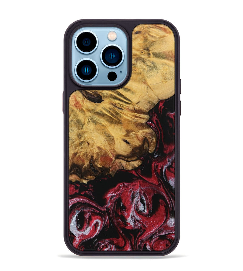 iPhone 14 Pro Max Wood Phone Case - Naresh (Red, 740189)