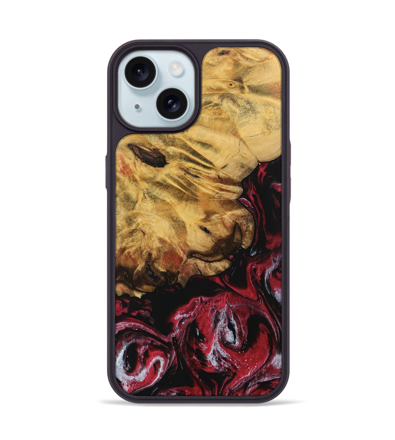 iPhone 15 Wood Phone Case - Naresh (Red, 740189)