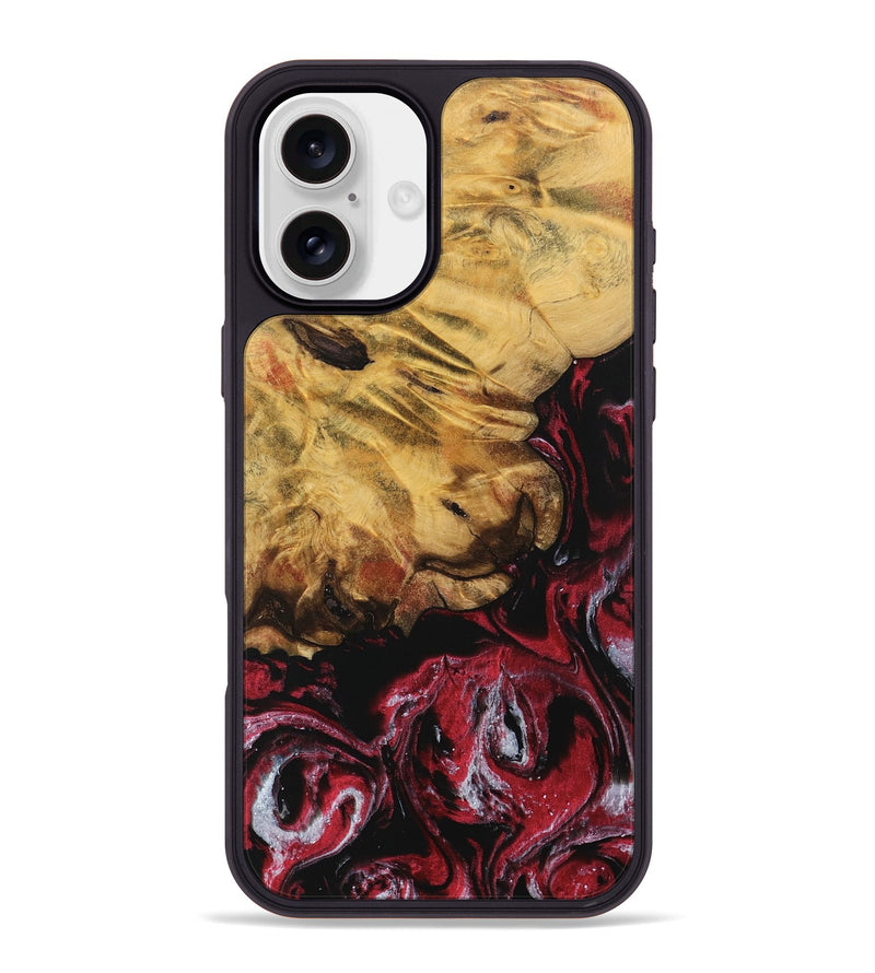 iPhone 16 Plus Wood Phone Case - Naresh (Red, 740189)