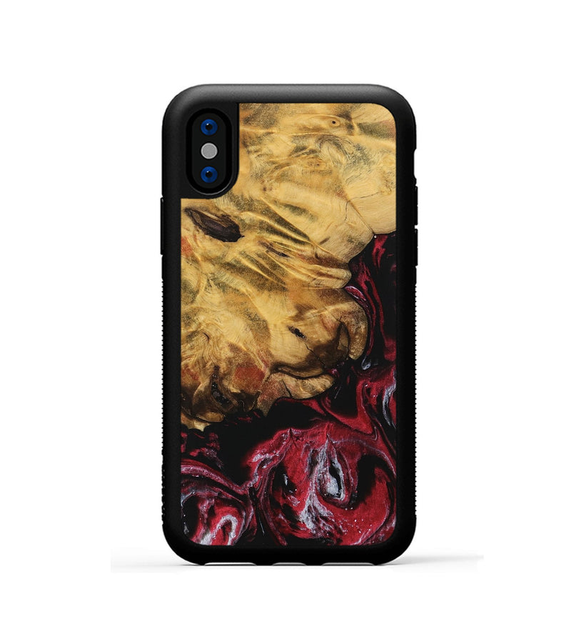 iPhone Xs Wood Phone Case - Naresh (Red, 740189)